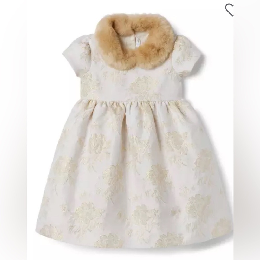 Janie and Jack Baby Girls 12 Months Metallic Jacquard Floral Dress